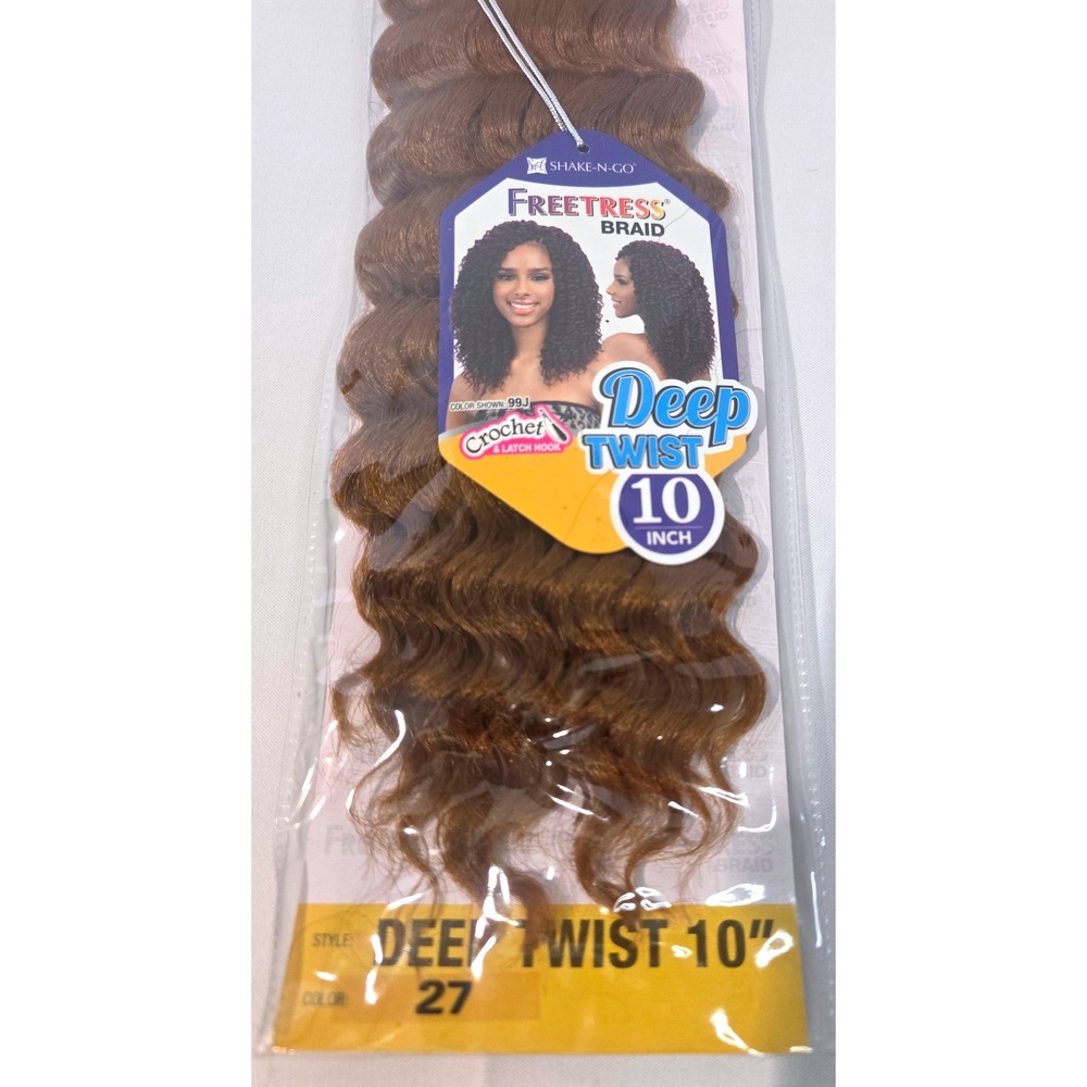 Freetress Braid Deep Twist 10 Inch Crochet Hair Color 27 Honey Blonde Shake-N-Go
